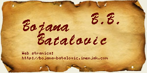Bojana Batalović vizit kartica